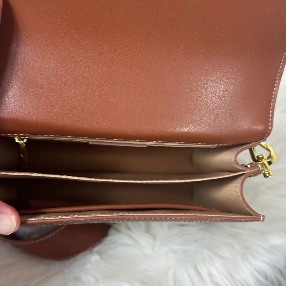 JW PEI Mini Flap Crossbody Beige Canvas & Vegan Camel Leather Trim Bag NWOT - Picture 13 of 15
